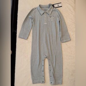 Vineyard Vines Green and White Striped Onesie